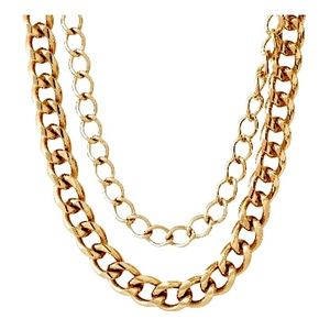 Stella & Dot gold La Coco curbchain necklace & ext